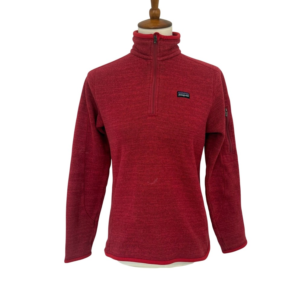 Patagonia Better Sweater 1/4 Zip Pullover Fleece Red Heathered Womens Medium